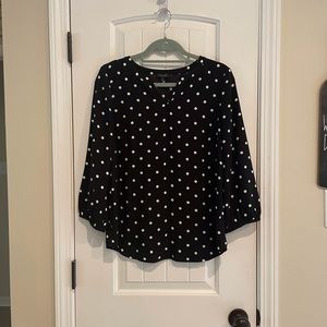 Black and White Polka Dot 3/4 Sleeve Size:Sm